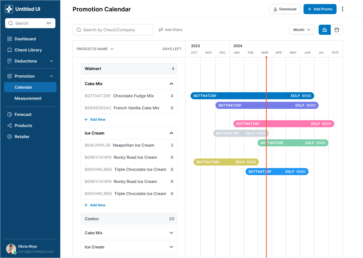 Clovr — Promotion Calendar Gantt View